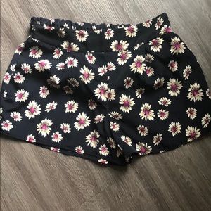 Navy Floral Silky Shorts